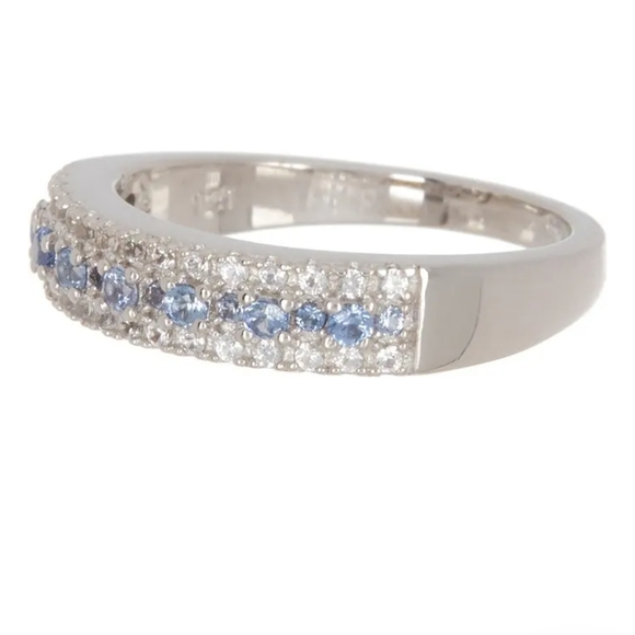 Sterling Silver Striped Sapphire Ring SUZY LEVIAN - Picture 1 of 7